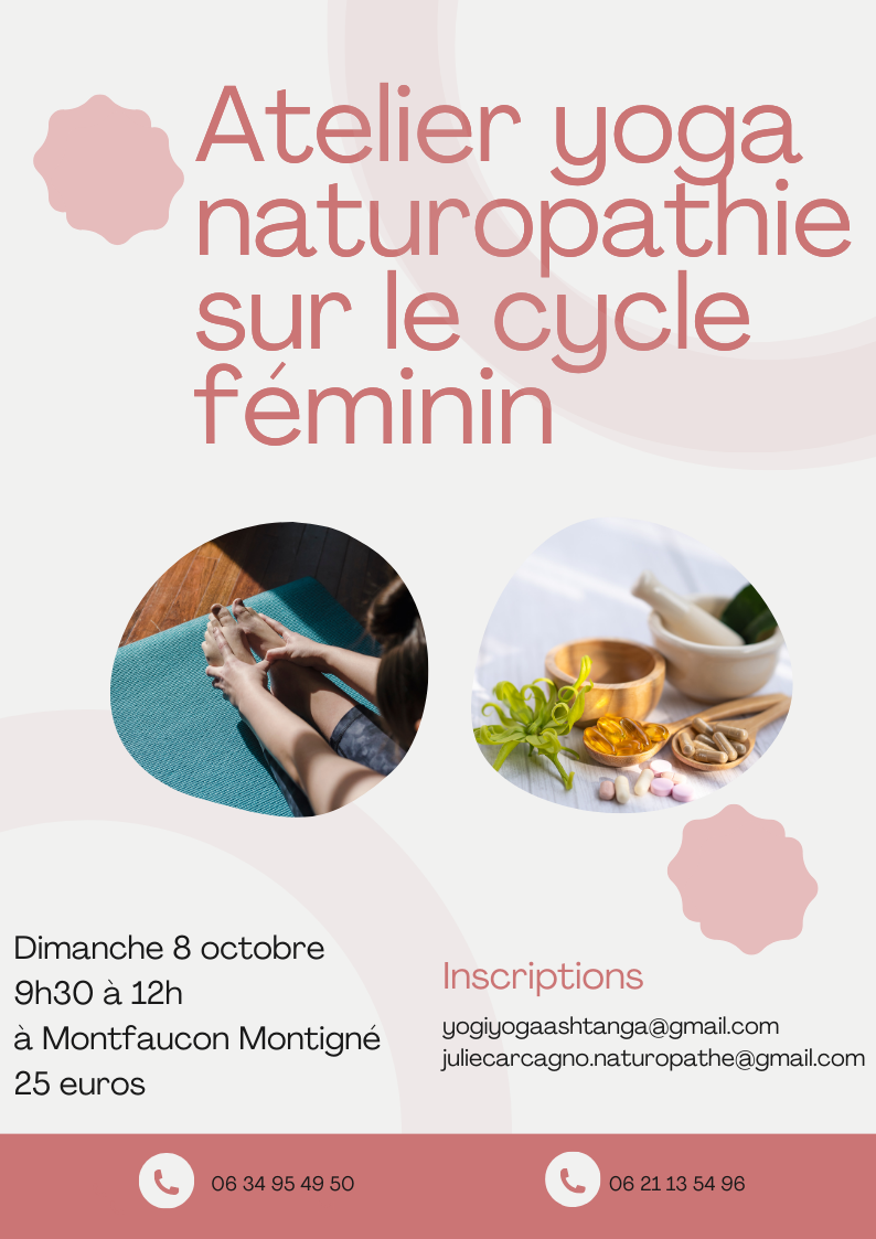 Atelier yoga naturopathie autour du cycle féminin dimanche 8 octobre